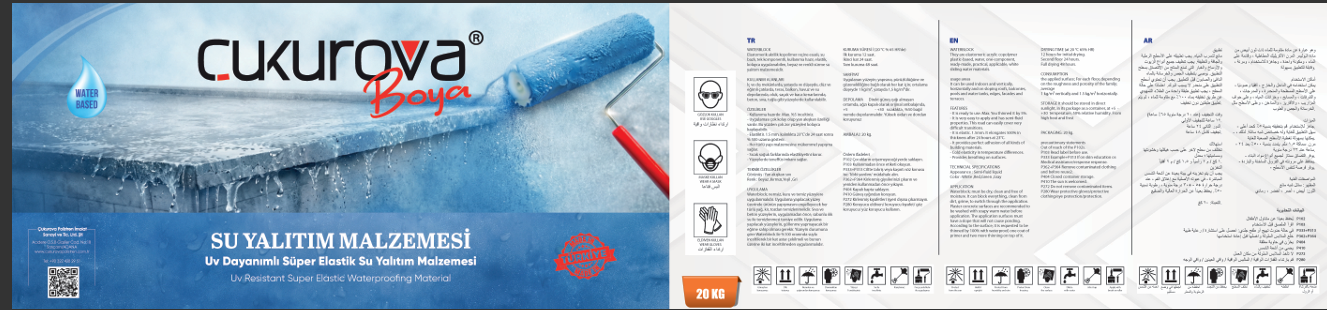Çukurova Su Yalıtım Malzemesi UV-Resistant Super Elastic Waterproofing 20 kg